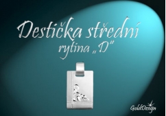 Destička střední D - přívěsek stříbřený